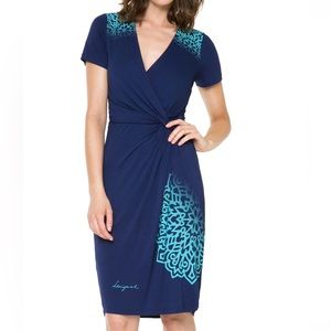 Desigual Women's Conny Wrap Style Short Sleeve Dress NWT